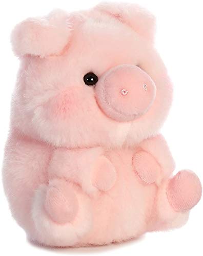 Aurora World 16833 Rolly Pet Prankster Pig Plush, 5", Pink