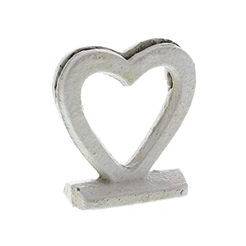 HomArt 3141-6 Heart Place Card Holder, White, 2-inch Height, Cast Iron