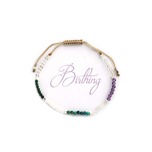 Balipura Crystals Bracelet - ‚Äò‚Äô Birthing ‚Äò‚Äô Natural Crystals and Healing Stones Wristlet - Quartz, Crystals & Solid Silver Beads - For Inner Calmness, Manifestation & Creativity - Handmade in Bali