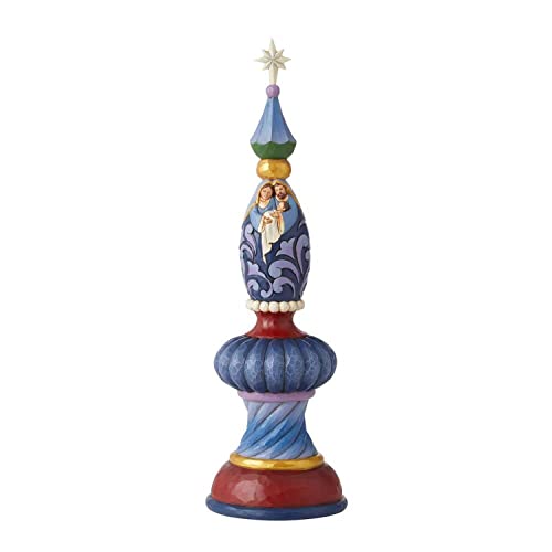 Enesco Jim Shore Heartwood Creek Holy Family Nativity Finial Figurine, 11.3 Inch, Multicolor