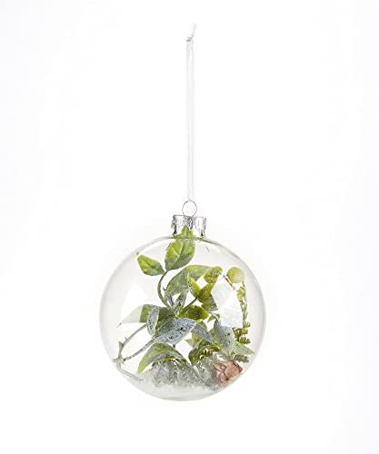 Giftcraft 681341 Christmas Ball Ornament with Sprig, 4.1 inch, Glass