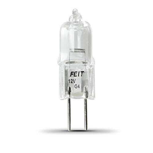 Feit Electric BPQ20T3/RP 20-Watt T3 Halogen Bulb with G4 Bi-Pin Base, Clear, 2800K Warm White, 1.3"H x 0.3"D