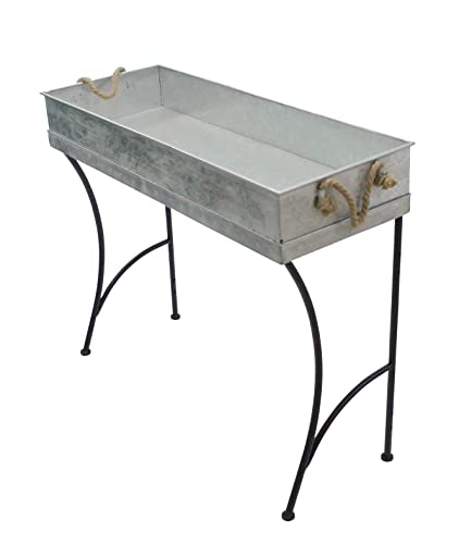 Red Carpet Studios 20143 Plant Stand, Galvanized Tray Table