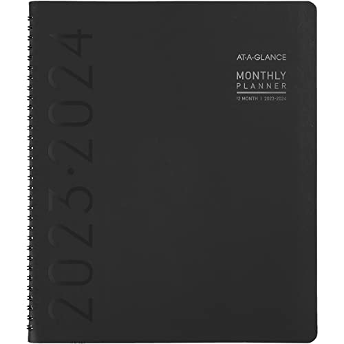 ACCO (School) AT-A-GLANCE 2023-2024 Planner, Monthly Academic, 9" x 11", Large, Contempo, Black (70074X05)