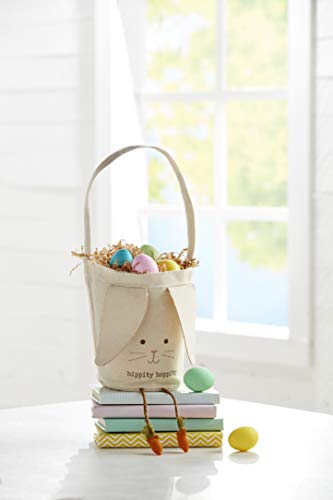 Mud Pie Easter Bunny Candy Bag, 7 1/2" x 8" dia, White