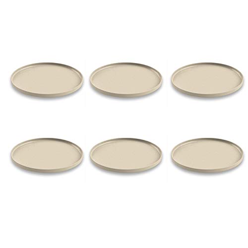 TarHong Palermo Bamboo Dinner Plate, Natural, 10.5", Proprietary Merge Material Mix (Bamboo powder & Melamine), Set of 6