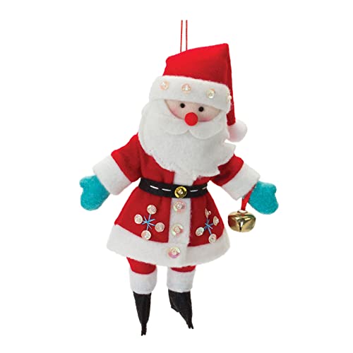Melrose 87645 Santa Ornament, 8-inch Height, Polyester