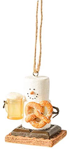 Ganz MX179683 S'Mores Beer & Pretzel Decorative Hanging Ornament, 2.75 Inches Height, Multicolor