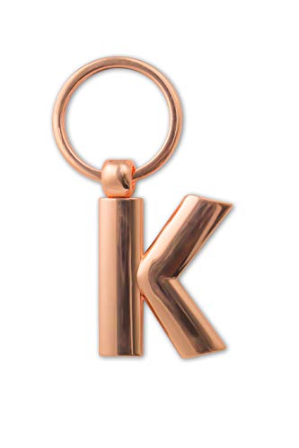 IF Metal Letter Keyring Personalised Alphabet Letters - Rose Gold - K