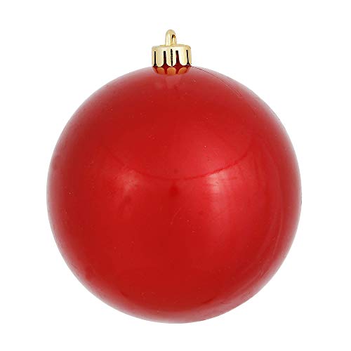 Vickerman 6" Red Candy Ball Ornament, 4 per Bag