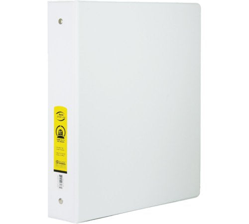 BAZIC 1" White 3-Ring Binder w/ 2-Pockets