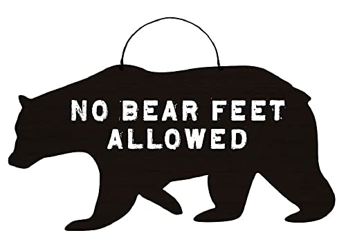 Great Finds TS017 K Bear Tin Sign, No Bear Feet Allowed, 11.75-inch Length