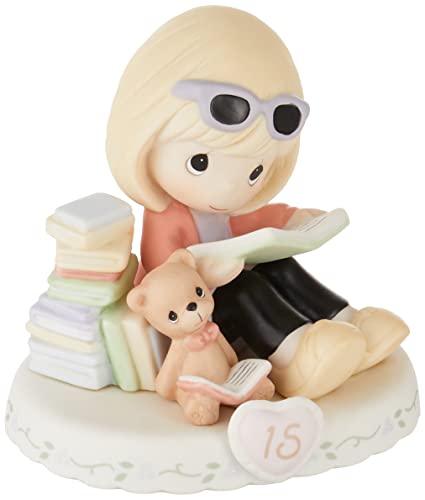 Precious Moments 162014 Blonde Girl Growing In Grace, Age 15 Birthday Bisque Porcelain Figurine