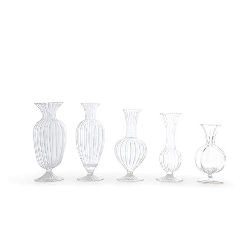 Two's Company Verre Set of 5 Fluted Vases
