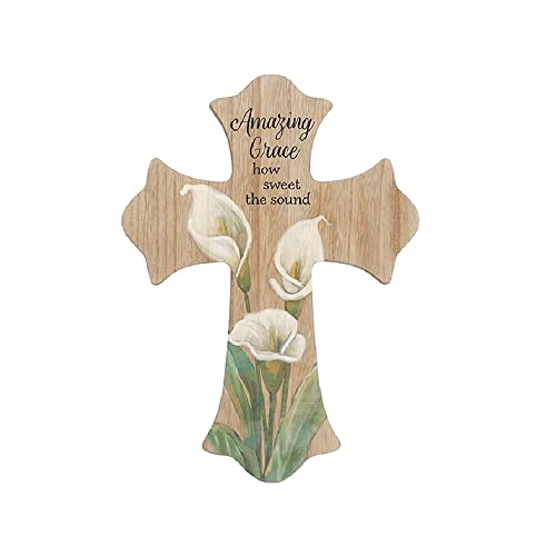 Carson 11864 Amazing Grace Wall Cross, 10.5-inch Height, Wood