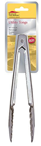 Tablecraft H1774BH Heavy Duty Tongs, 9-1/2", Stainless Steel
