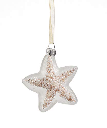 Giftcraft 667049 Glass Starfish Hanging Ornament, 3.8-inch Height