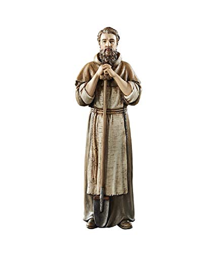 Christian Brands Avalon Gallery Saint Fiacre Patron of Gardeners 8 Inch Colored Resin Statue
