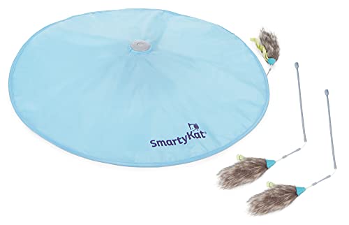 Worldwise SmartyKat Hot Pursuit Electronic Concealed Motion Pet Toy for Cats & Kittens, Includes 2X Extra Wands, Spinning, Battery Powered, Fun & Engaging Play, Encourages Exercise - Blue, One Size