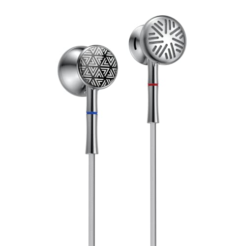 FiiO FF3 Earbuds Headphones Lossless Wired Earphones 1DD Deep Bass Comes with 3.5/4.4mm Plugs High Resolution for Smartphones/PC/Laptop/Tablet(Silver)