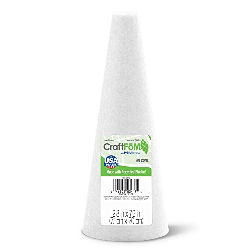 Floracraft Styrofoam Cone: 8x3 White