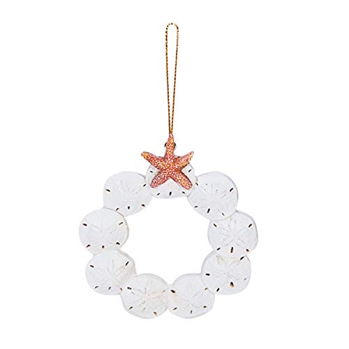 Beachcombers Resin Sand Dollar Wreath Christmas Ornament with Starfish Top