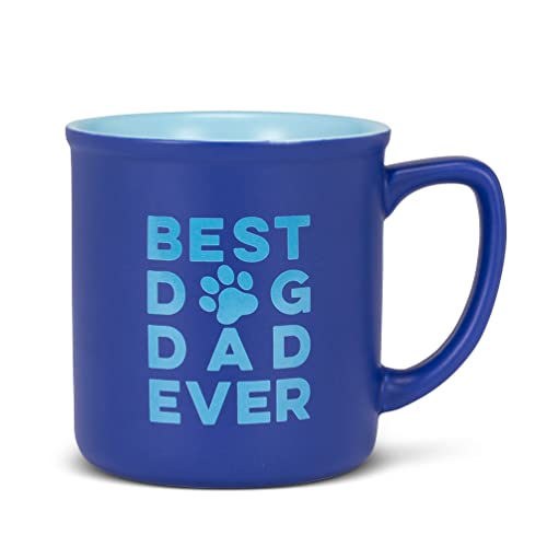 Abbott Collection  AB-27-2TONE-104 4 in. Best Dog Dad Mug Dark Blue & Light Blue