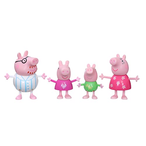 Hasbro Peppa Pig Peppa's Adventures Peppa's Family Bedtime Figure 4-Pack Toy, 4 Peppa Pig Family Figures in Pajamas, Ages 3 and up