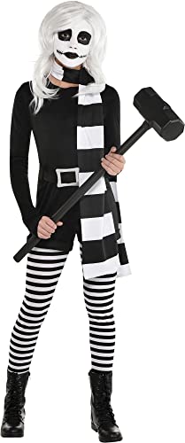 Amscan Party City Alice the Psycho Halloween Costume for Girls, Medium (8-10), Includes Jumpsuit, Scarf and Wig