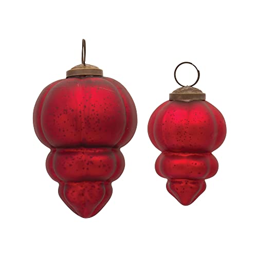 Melrose 86624 Hanging Ornament, Set of 2, 5.25-inch Height, Glass
