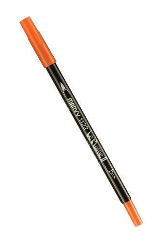 Uchida 1122-C-49 Marvy Extra Fine Tip Le Plume II Double Ender Marker Pen, Vermillion