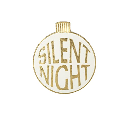 Ganz CX174205 White and Gold Embossed Silent Night Ornament Wall Decor, 16.75-inch Height