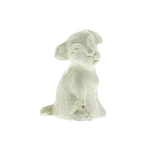 HomArt Antique White Tiny Puppy Figurine, 2-inch Height, Cast Iron