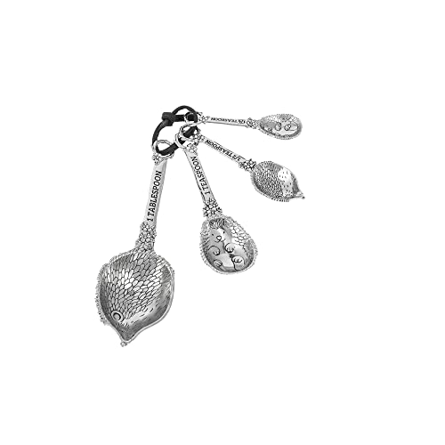 Ganz Measuring Spoons without Color Set, Hedgehogs, Zinc, 5.25 Inches Length, Set of 4, Silver