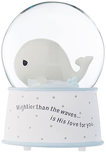 Precious Moments""Mightier Than The Waves Brahms' Lullaby Whale Musical Resin/Glass Snow Globe, One Size, Multicolor