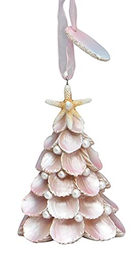 Cape Shore Christmas Resin Ornament, White Shell Tree, Holiday Tree Decoration, Home Collection
