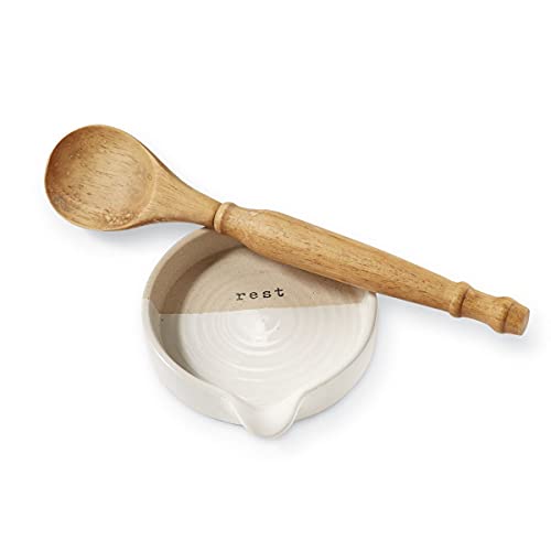 MUD PIE SPOON REST SET,11 x 5 x 2,Stoneware