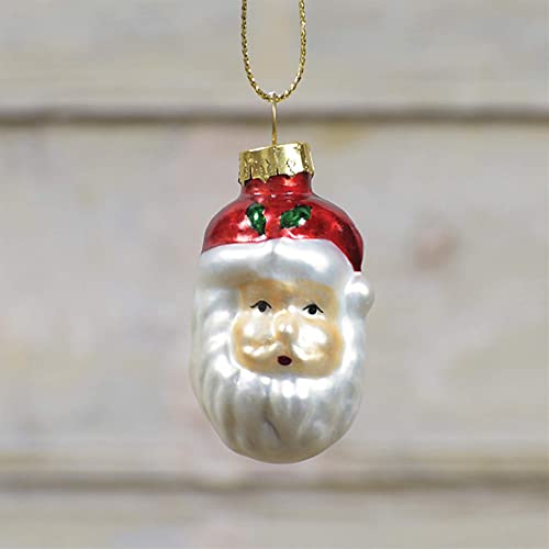 HomArt 49024-0 Santa Head Ornament, 2.25-inch Height, Glass