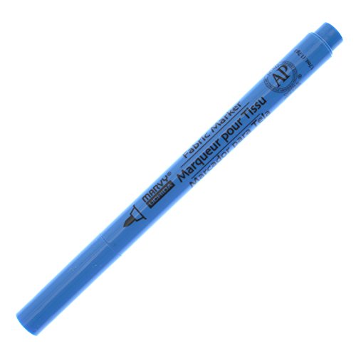 Uchida 522S-F10 Permanent Fine Point Fabric Marker, Fluorescent Light Blue