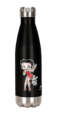 Spoontiques Betty Boop Stainless Steel Water Bottle, Black