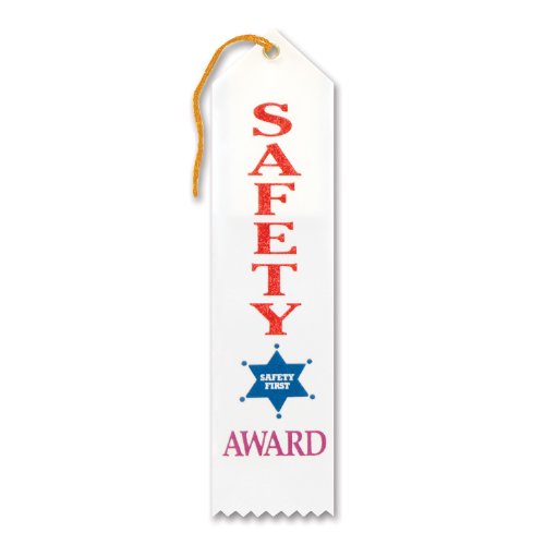 Beistle Safety Ribbon Award, Multicolor - 1pack