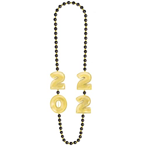 Amscan 2022 Beaded Necklace-44" | Black and Gold- 1 Pc