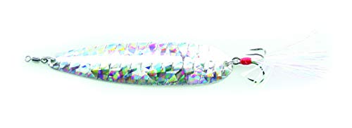 Nichols Lures 4FS1-34 4" Lake Fork Flutter Spoon Shatter Glass Silver, 3/4 oz