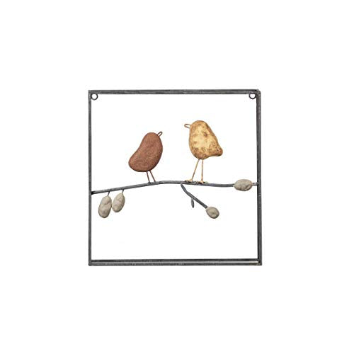 Ganz CB174128 Faux Rock Birds and Branch Wall Decor, 14-inch Height (Small)