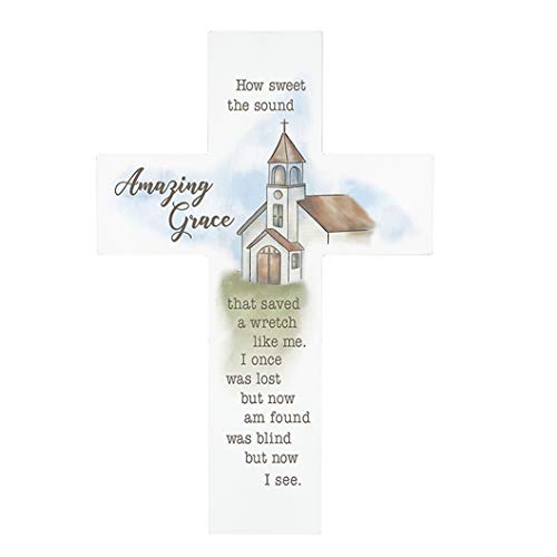 Carson 14354, Amazing Grace Wall Cross, 14 Inches High Multi