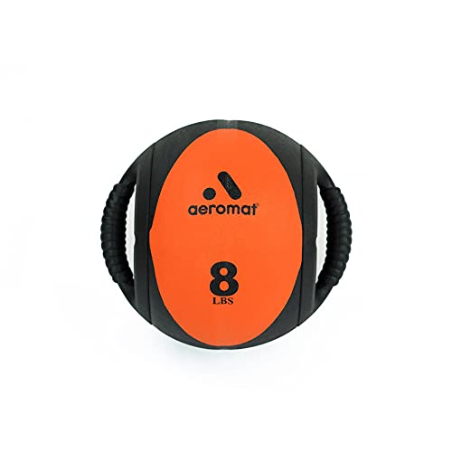 AGM Group Aeromat Dual Grip Power Medicine Ball, 9cm/8-Pound,Black/Orange
