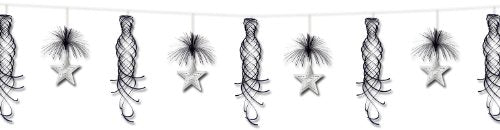 Beistle Black And Silver Star Shimmering Garland