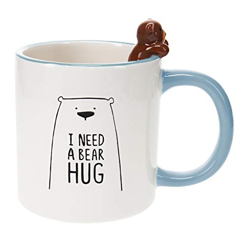 Pavilion Gift Company I Need Hug-Bear Blue 17oz Dolomite Coffee Cup Mug