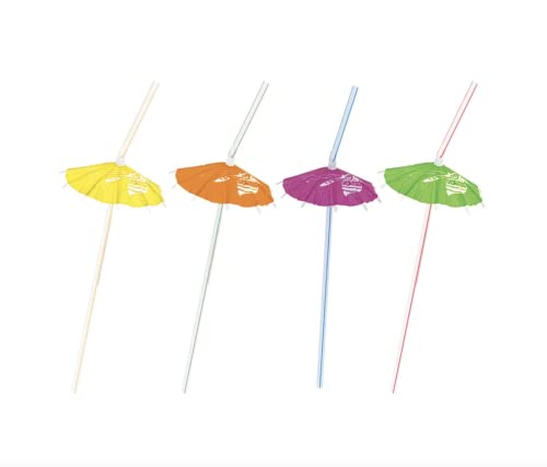 Unique Industries Luau Party Umbrella Straws, 6ct