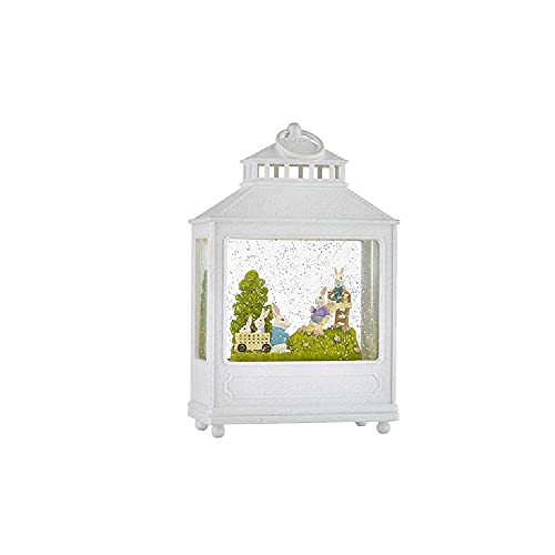 RAZ Imports 4216009 Bunnies at The Park Lighted Water Lantern, 11-inch Height, Plastic and Resin